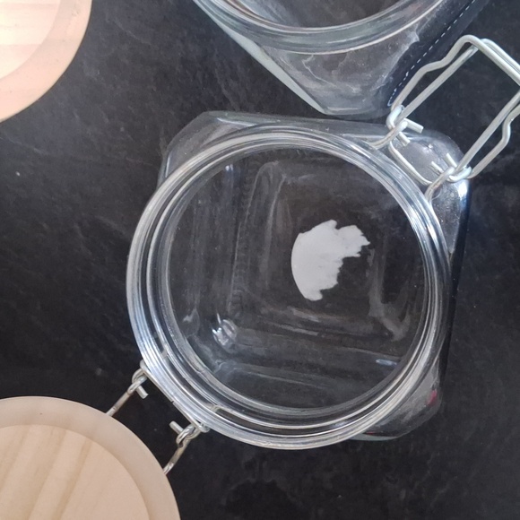 Glass Storage Jars with Wooden Lids - Set of 3 - Picture 8 of 8